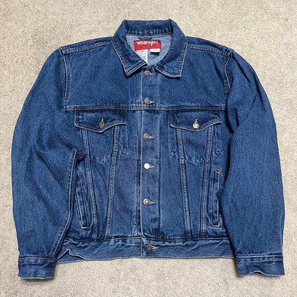 Vintage Wrangler Hero Denim Trucker Jacket Large - Picture 2 of 7